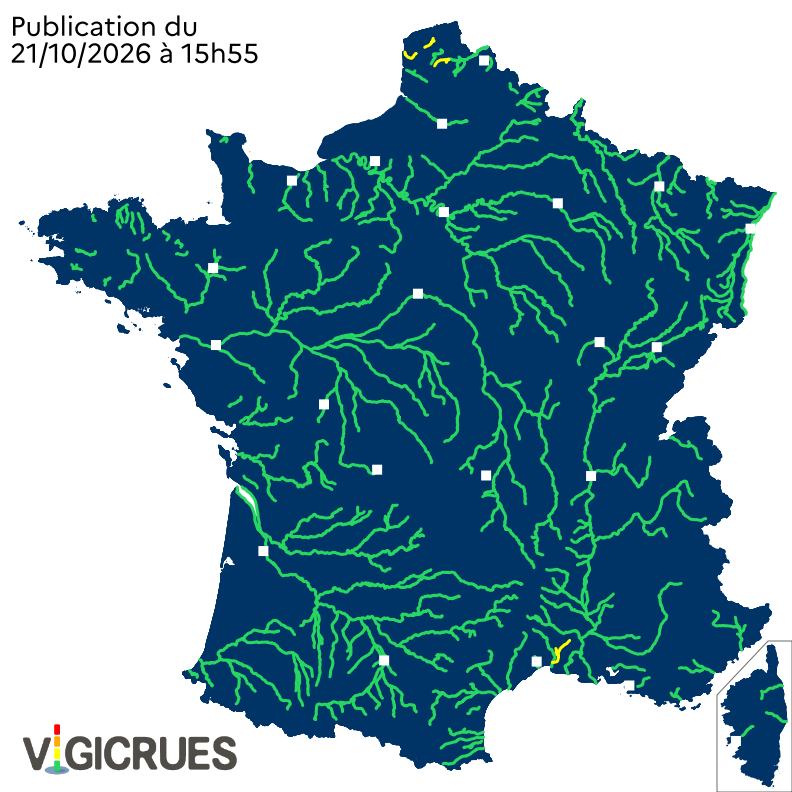Carte de la vigilance aux crues
